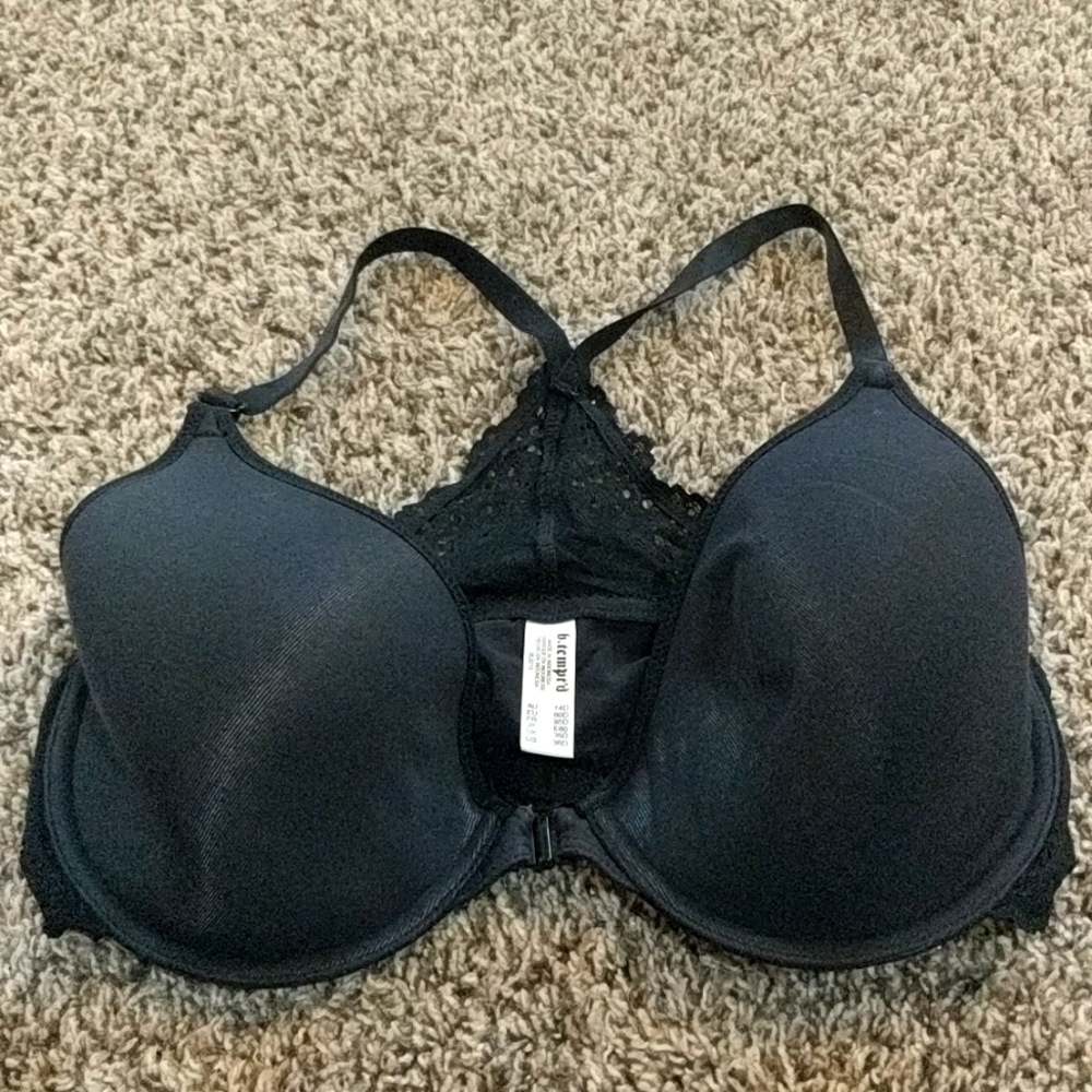 B.tempt'd Black Bra Racerback Front Closure
